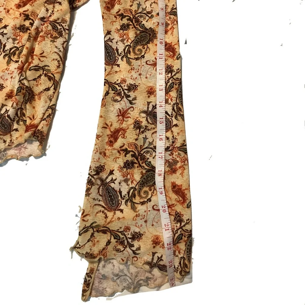 Self Esteem Multicolor Floral V-Neck Blouse with Flare Sleeve - Picture 7 of 7